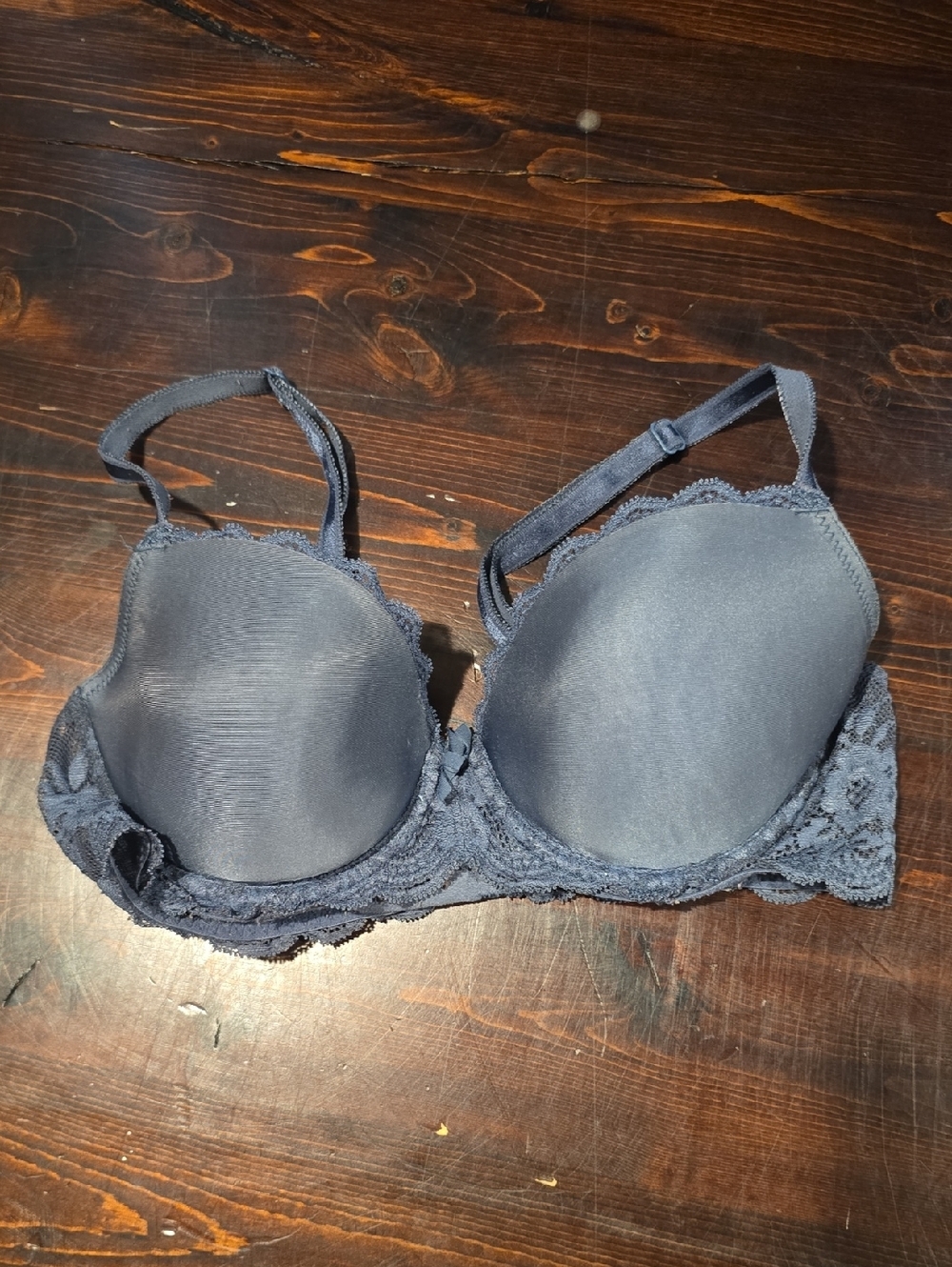 Victoria's Secret Slate Gray Lace Trim Demi Bra 34C Underwire